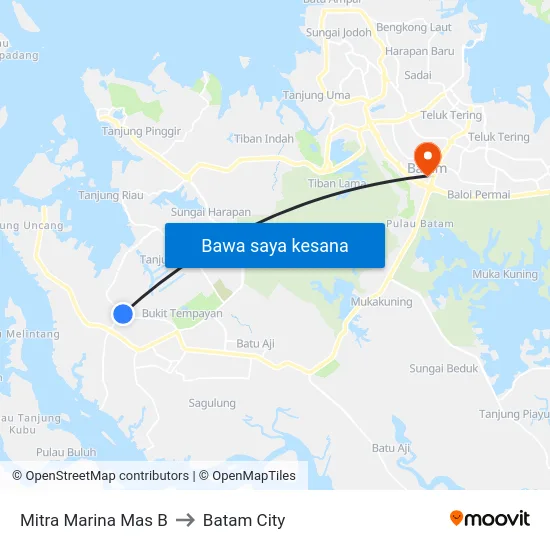 Mitra Marina Mas B to Batam City map