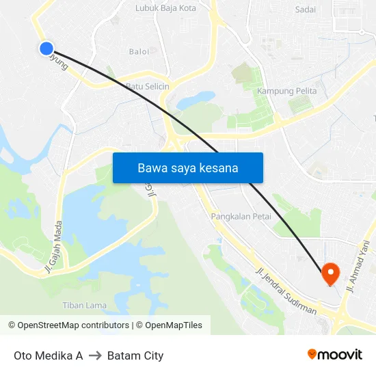 Oto Medika A to Batam City map