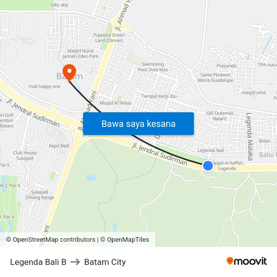 Legenda Bali B to Batam City map