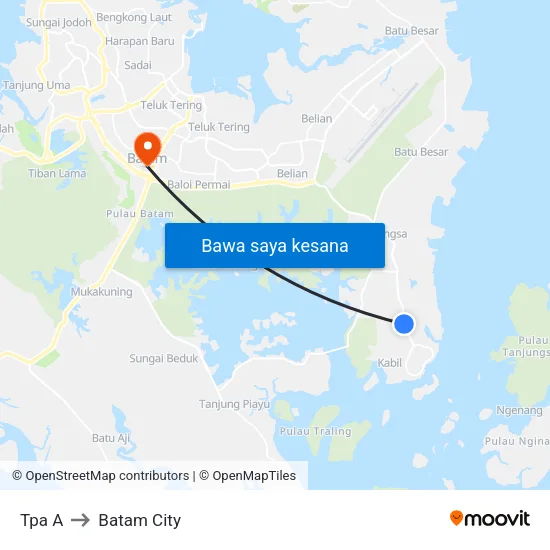Tpa A to Batam City map