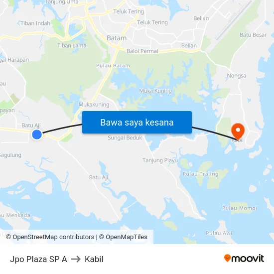 Jpo Plaza SP A to Kabil map