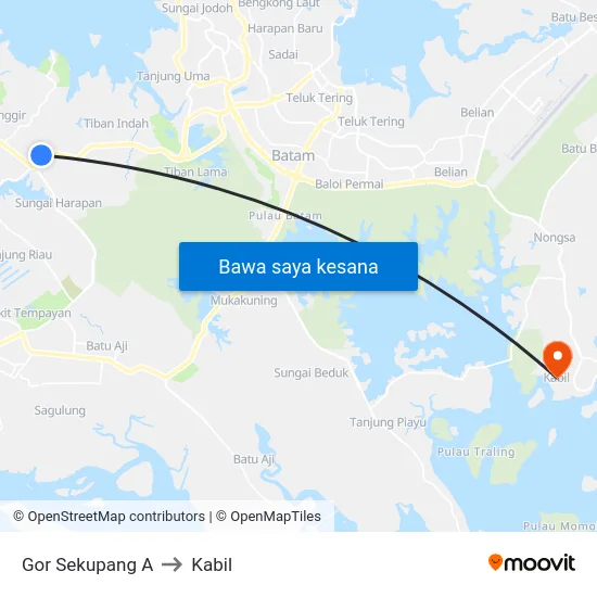 Gor Sekupang A to Kabil map