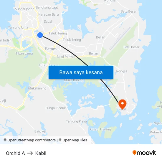 Orchid A to Kabil map