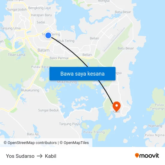 Yos Sudarso to Kabil map