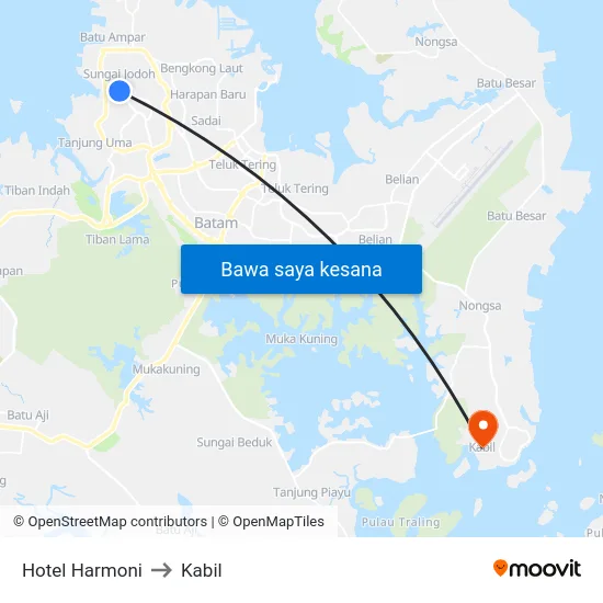 Hotel Harmoni to Kabil map