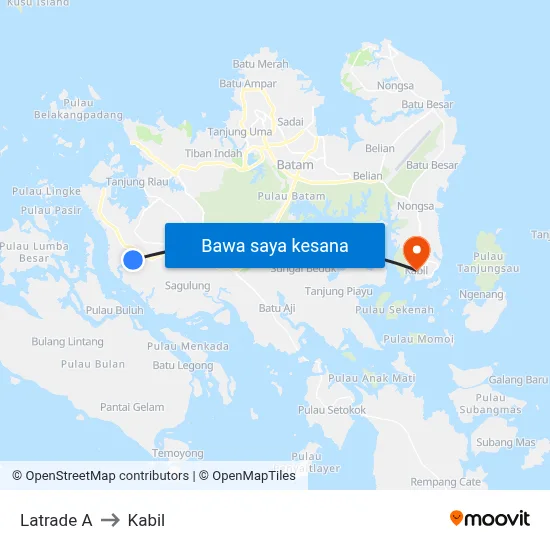 Latrade A to Kabil map