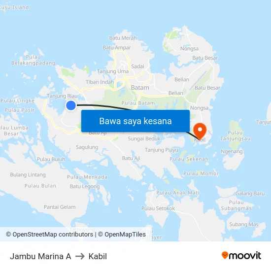 Jambu Marina A to Kabil map