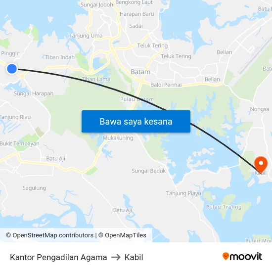 Kantor Pengadilan Agama to Kabil map
