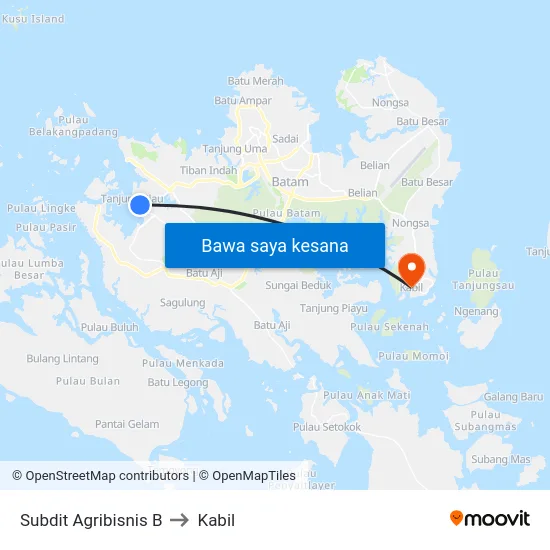 Subdit Agribisnis B to Kabil map