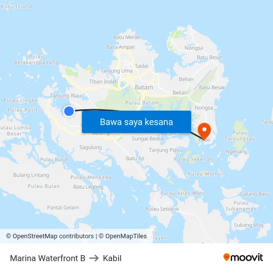 Marina Waterfront B to Kabil map