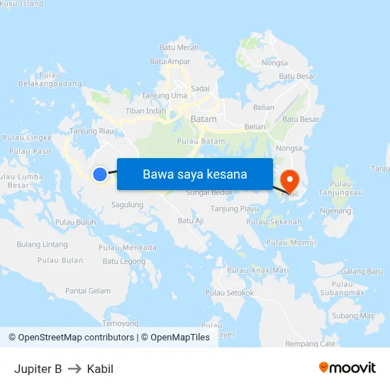 Jupiter B to Kabil map