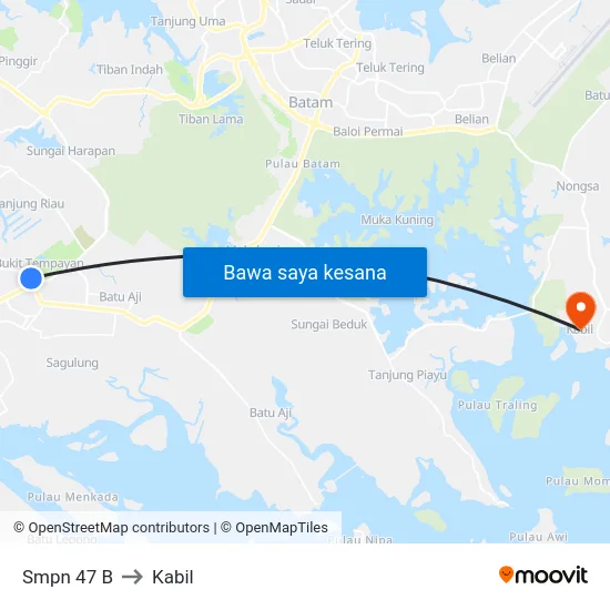 Smpn 47 B to Kabil map