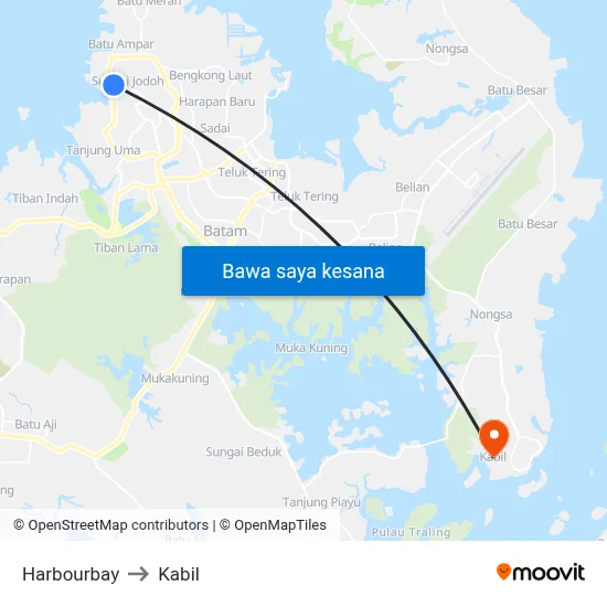 Harbourbay to Kabil map