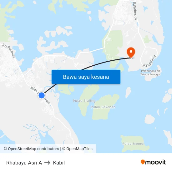 Rhabayu Asri A to Kabil map