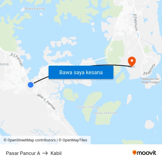 Pasar Pancur A to Kabil map