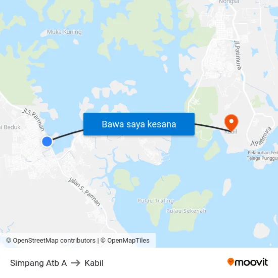 Simpang Atb A to Kabil map