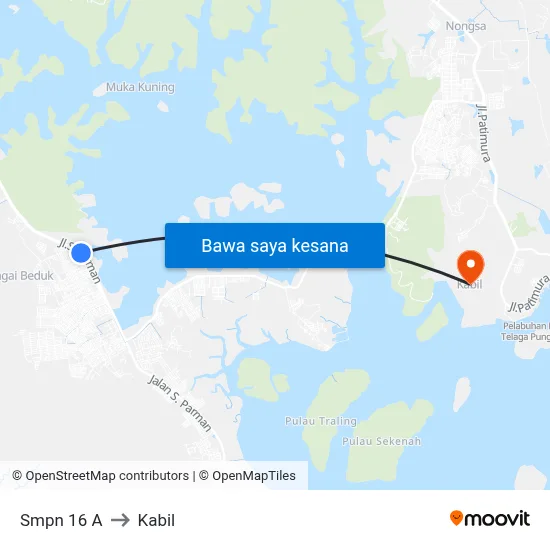 Smpn 16 A to Kabil map