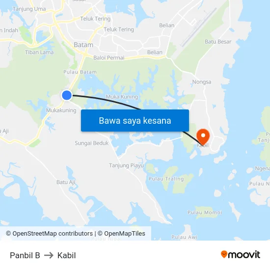 Panbil B to Kabil map