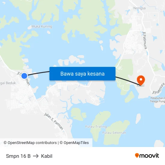 Smpn 16 B to Kabil map