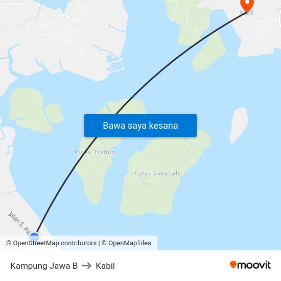 Kampung Jawa B to Kabil map