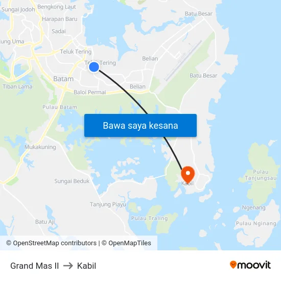 Grand Mas II to Kabil map