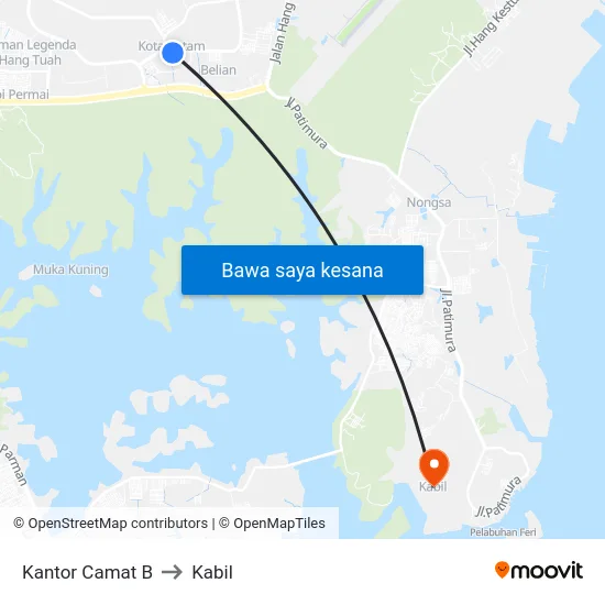 Kantor Camat B to Kabil map