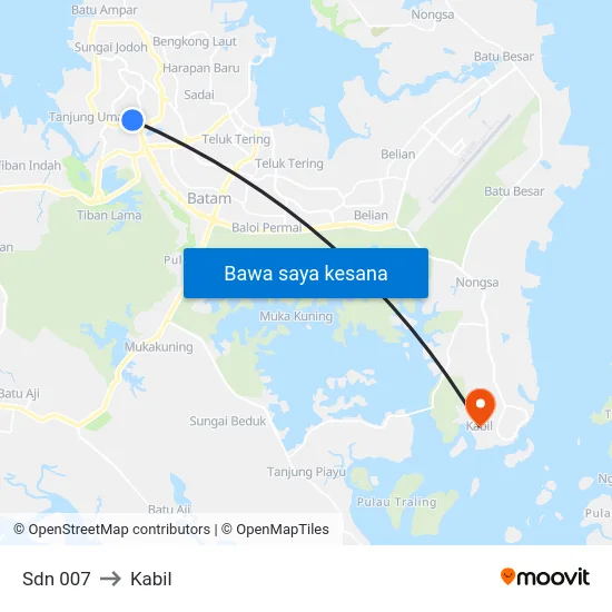 Sdn 007 to Kabil map