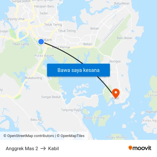 Anggrek Mas 2 to Kabil map