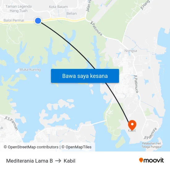 Mediterania Lama B to Kabil map