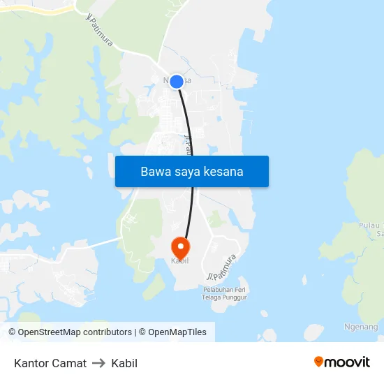 Kantor Camat to Kabil map