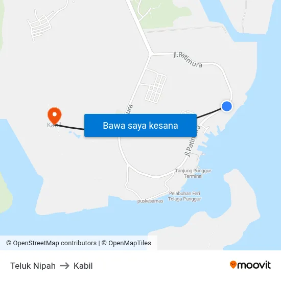 Teluk Nipah to Kabil map