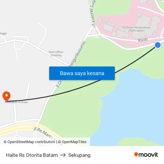 Halte Rs Otorita Batam to Sekupang map