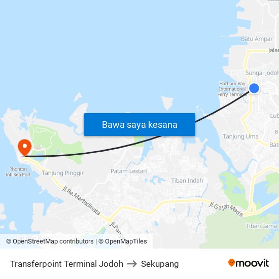 Transferpoint Terminal Jodoh to Sekupang map