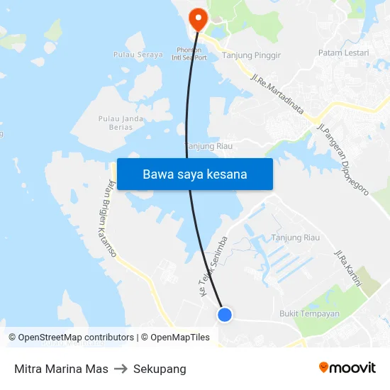 Mitra Marina Mas to Sekupang map