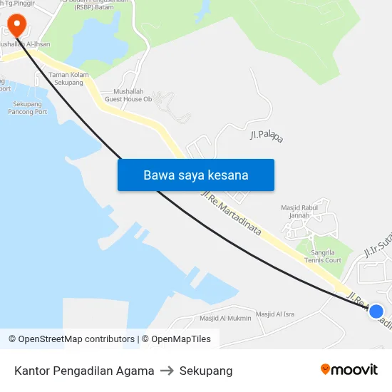 Kantor Pengadilan Agama to Sekupang map