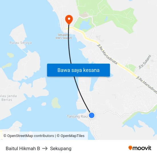 Baitul Hikmah B to Sekupang map