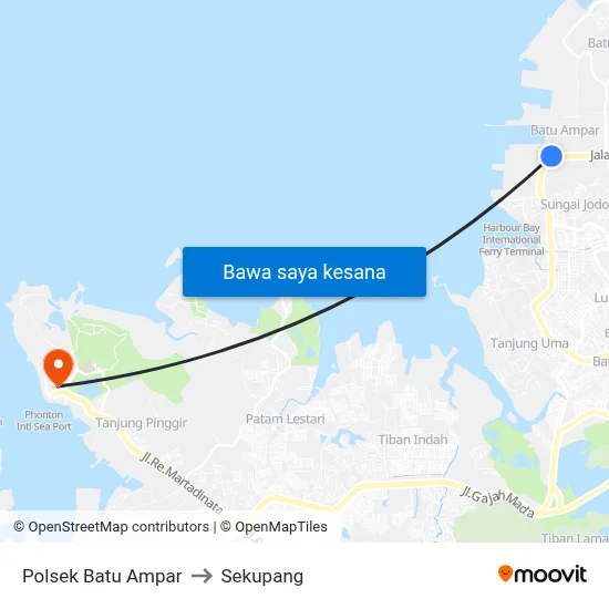 Polsek Batu Ampar to Sekupang map