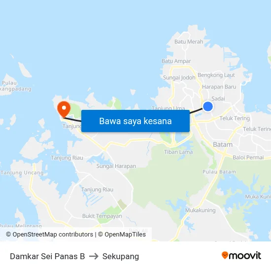 Damkar Sei Panas B to Sekupang map
