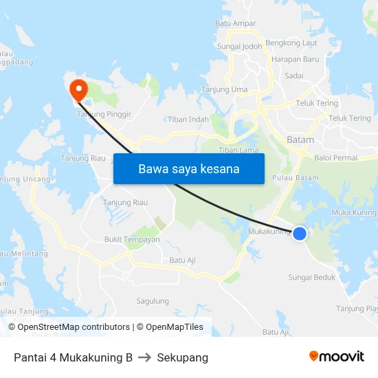 Pantai 4 Mukakuning B to Sekupang map