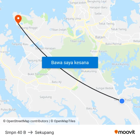 Smpn 40 B to Sekupang map