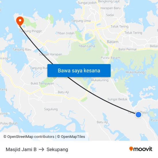 Masjid Jami B to Sekupang map