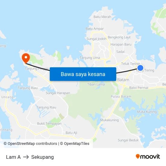 Lam A to Sekupang map