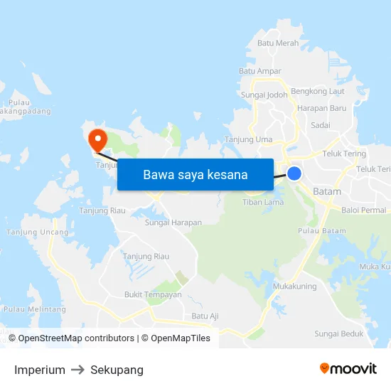 Imperium to Sekupang map