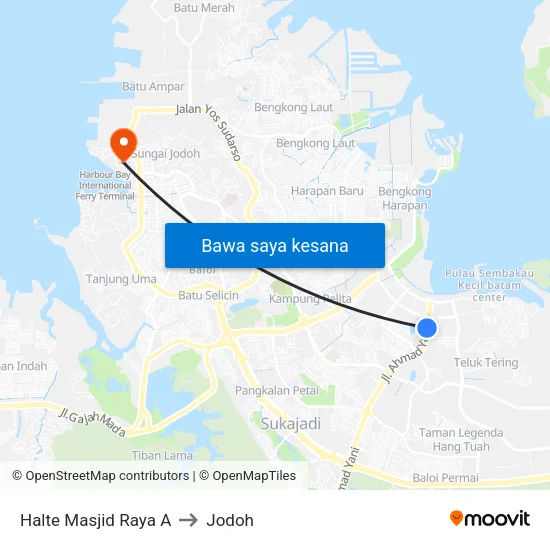 Halte Masjid Raya A to Jodoh map