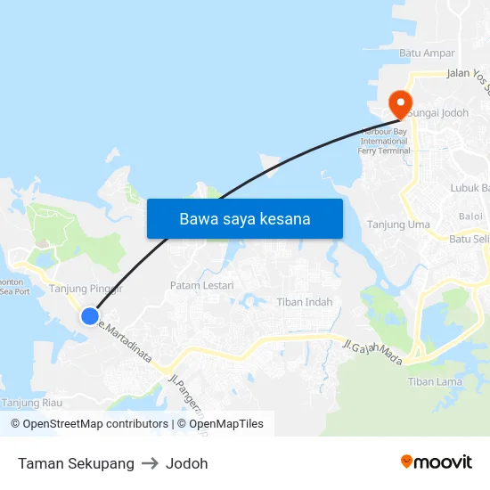 Taman Sekupang to Jodoh map