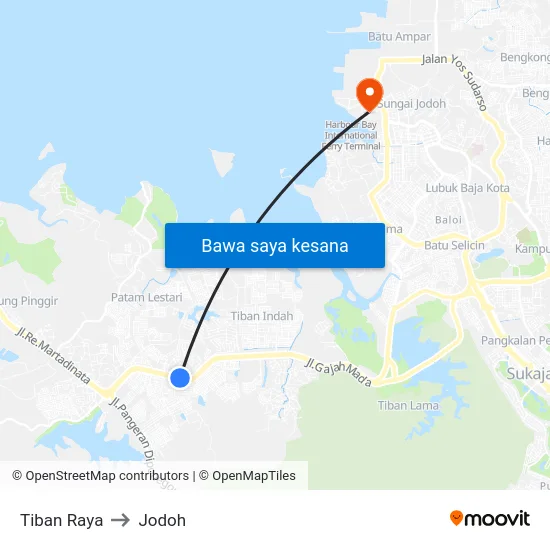 Tiban Raya to Jodoh map