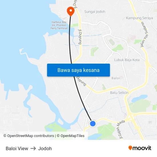 Baloi View to Jodoh map