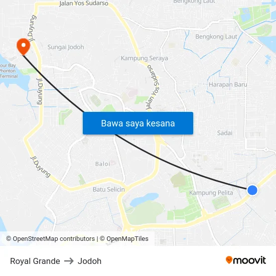 Royal Grande to Jodoh map