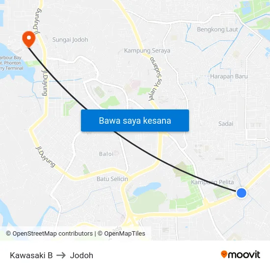 Kawasaki B to Jodoh map