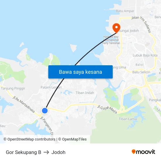 Gor Sekupang B to Jodoh map